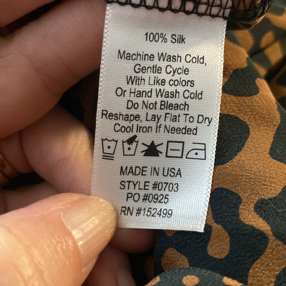 Amour Vert Darla Washable Silk Midi Shift Dress in Caramel Sauvage Large NWT - Picture 9 of 10